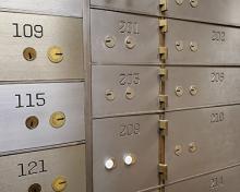 lock boxes in a bank