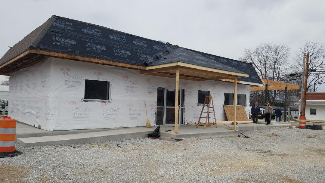 Liberty - outside construction March 25