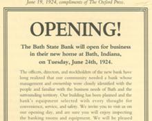 advertisement for grand opening in 1924