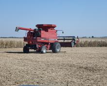 combine ready in field